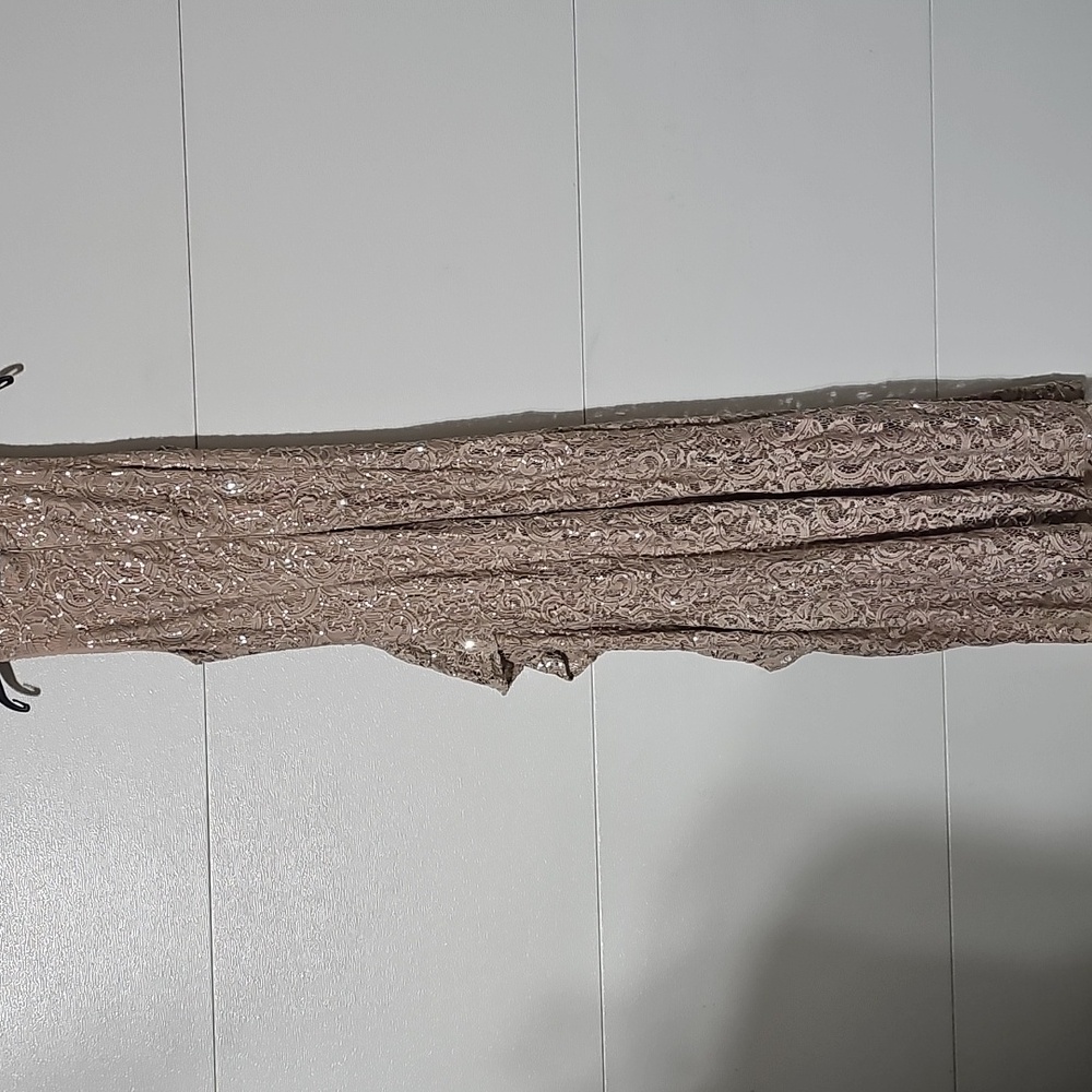 Alex Evenings Taupe Sequin Lace Maxi Dress - Picture 4 of 7